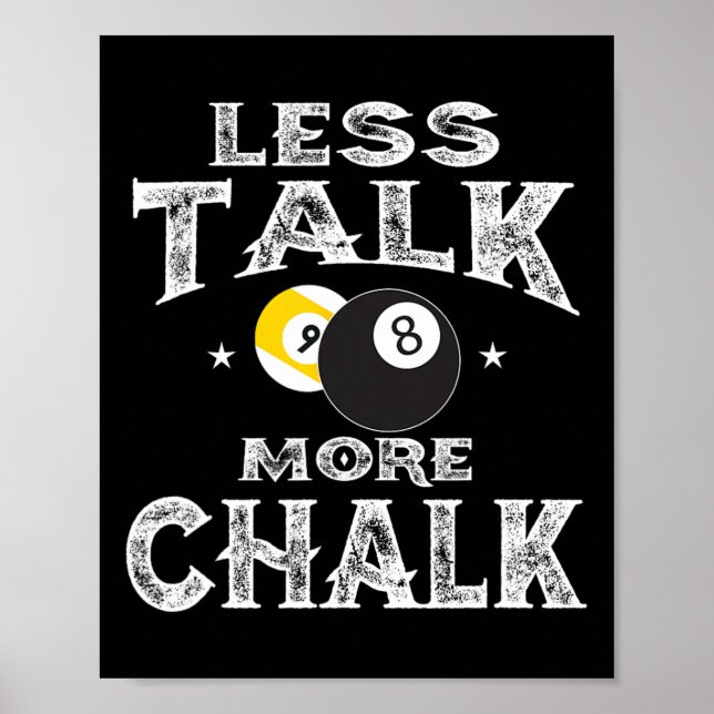 Poster Piscina Billiards - Menos conversa mais giz (Frente)