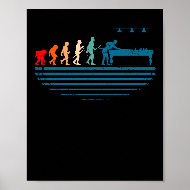 Poster Piscina de Man Billiards Player 8 Ball Cue Billiar (Frente)