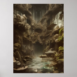 Poster Piscina de natação fantástica e abandonada