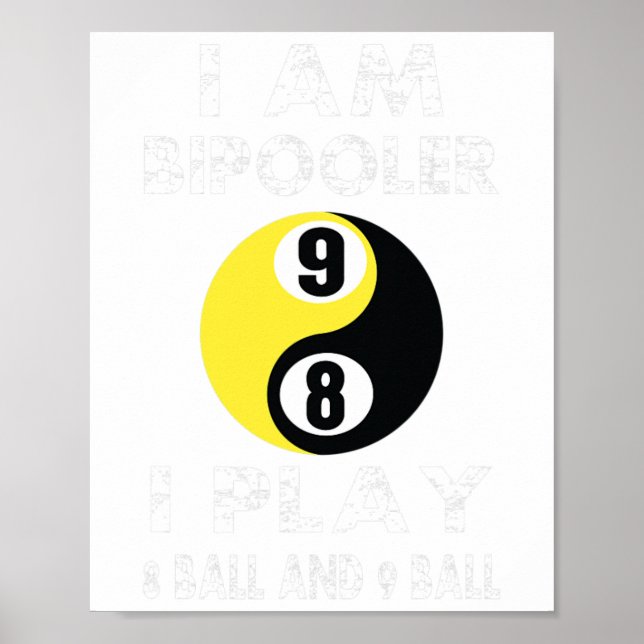 Poster Piscina Engraçada Billiard Shirt Eu Sou Bipooler (Frente)