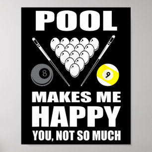 Poster Piscina Engraçada Do Billiard Me Faz Feliz De Você