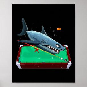 Poster Piscina Shark Billiards 8 9 Ball Hetero Carom Snoo