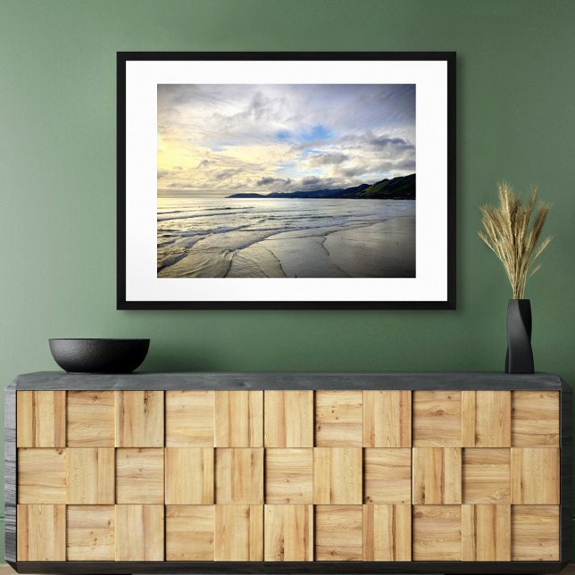 Poster Pismo Beach California Dramatic Bold Sunset Photo (Criador carregado)