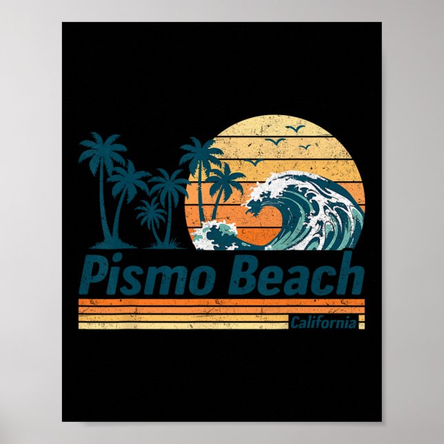 Poster Pismo Beach Group Combing Family Vacching Summer (Frente)