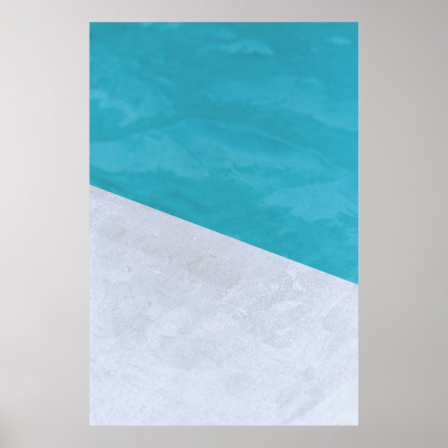 Poster Piso de cinza vazio ao lado da piscina (Frente)
