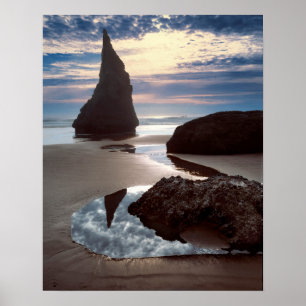 Poster Piso marinho em forma de espinhos Rosto Rochedo,