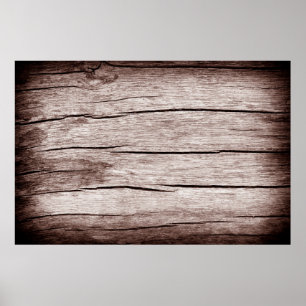 Poster Piso velho de madeira com fendas, textura antiga d