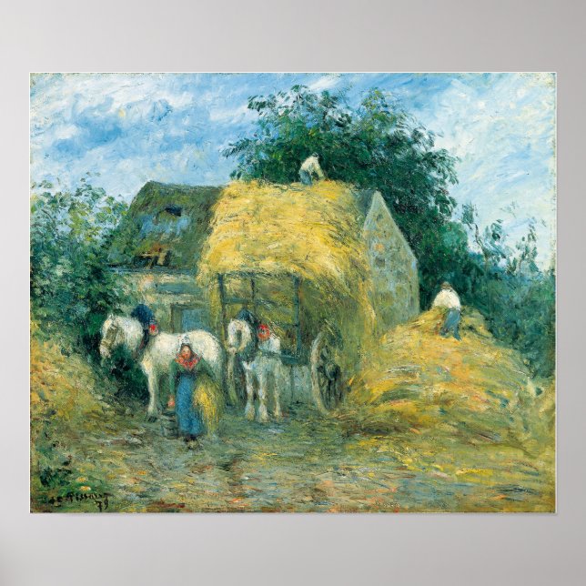 Poster Pissarro - A Carroça de Feno Montfoucault (Frente)