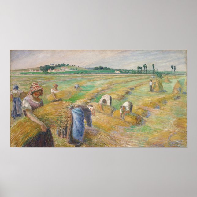 Poster Pissarro - A Colheita (Frente)