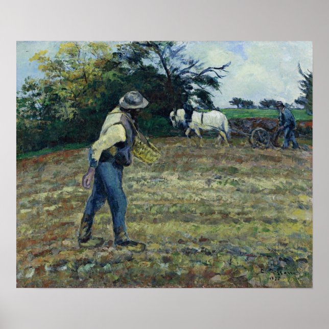 Poster Pissarro - A Sower And Plowman (Frente)