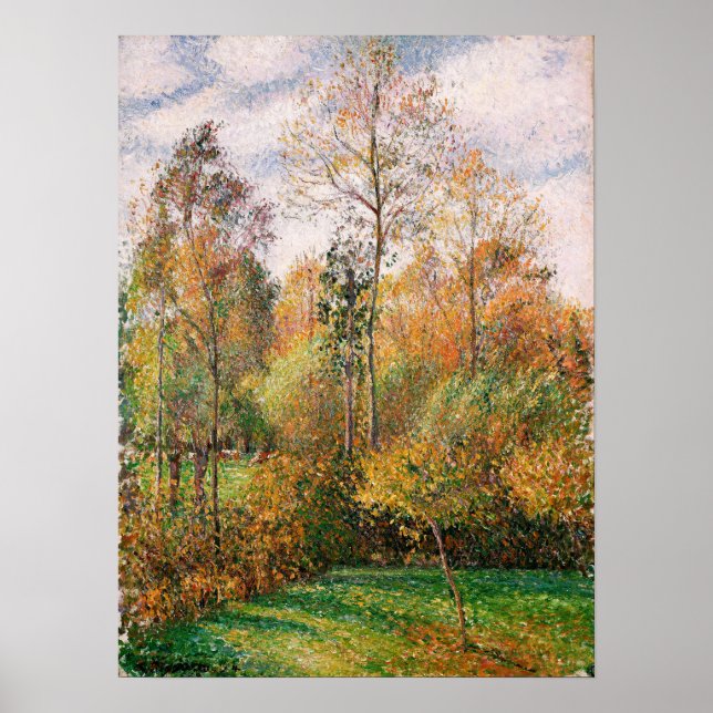 Poster Pissarro - Automne Peupliers Eragny, Autumn Poplar (Frente)