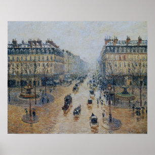 Poster Pissarro - Avenue De L'Opera Snow Morning 1898