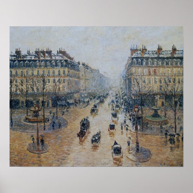 Poster Pissarro - Avenue De L'Opera Snow Morning 1898 (Frente)