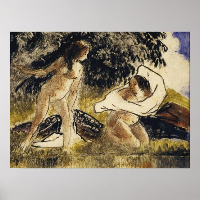 Poster Pissarro - Bathers 1895 (Frente)
