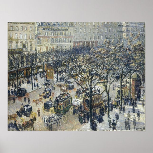 Poster Pissarro - Boulevard Des Italiens Luz da Manhã (Frente)