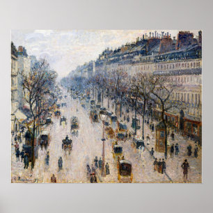 Poster Pissarro - Boulevard Montmartre, Manhã de Inverno