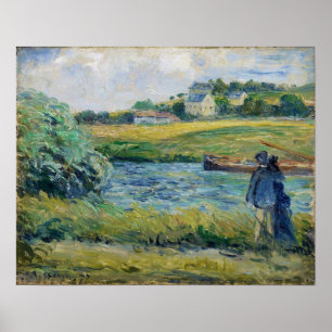 Poster Pissarro - Caminhando Perto da Água Pontoise 1877