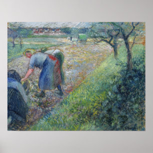 Poster Pissarro - Camponeses No Trabalho Pontoise 1880