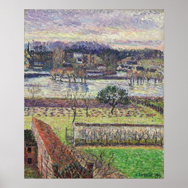 Poster Pissarro - Efeito Inundável Eragny 1893 (Frente)