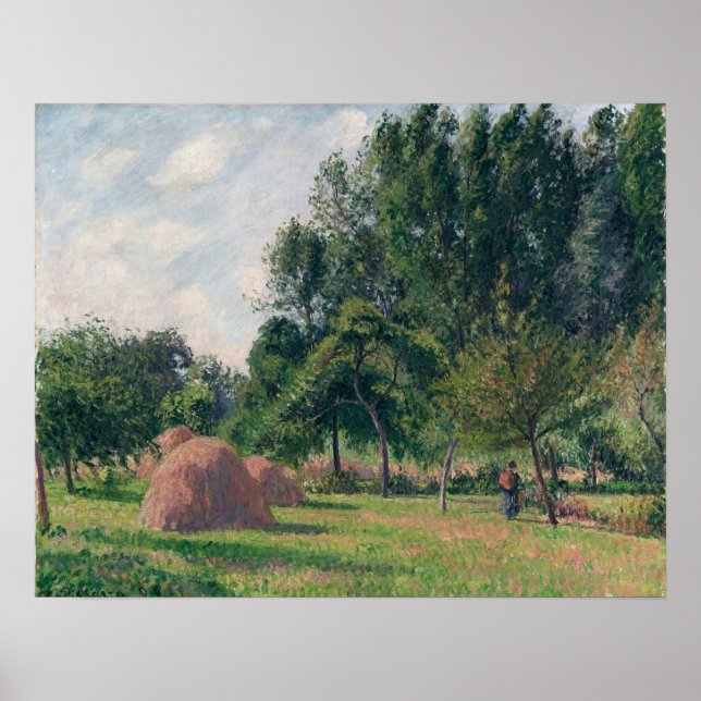 Poster Pissarro - Haystacks Morning Eragny 1899 (Frente)
