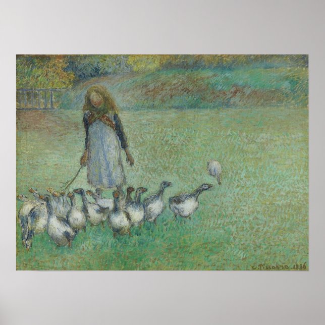 Poster Pissarro - Jovens Pastores De Gansos 1886 (Frente)