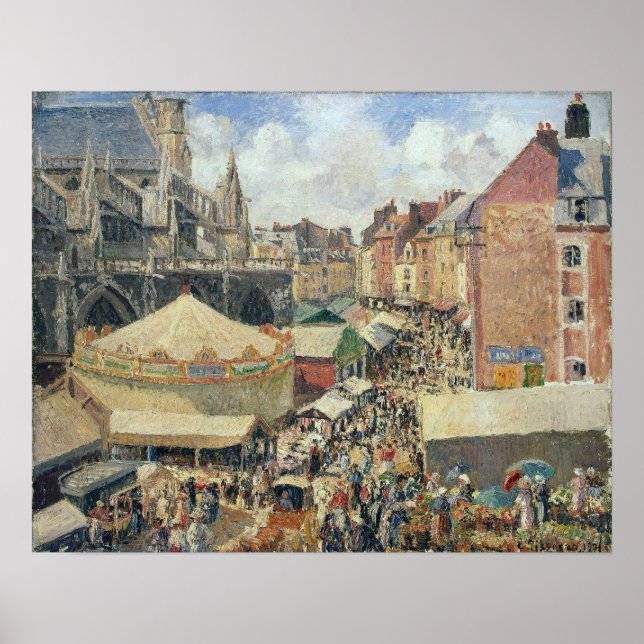 Poster Pissarro - Justo Em Dieppe Sunny Morning 1901 (Frente)