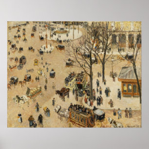 Poster Pissarro - La Place Du Theater Francais