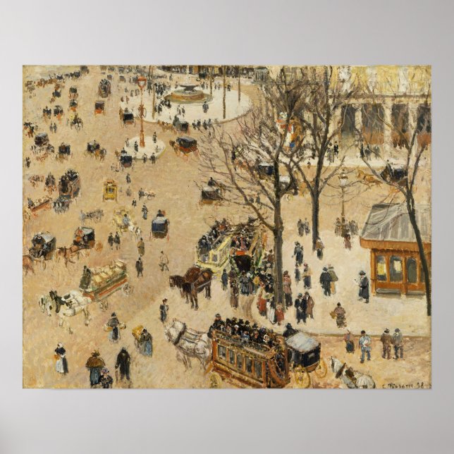 Poster Pissarro - La Place Du Theater Francais (Frente)