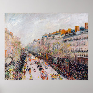Poster Pissarro - Montmartre, Mardi Gras no Boulevard