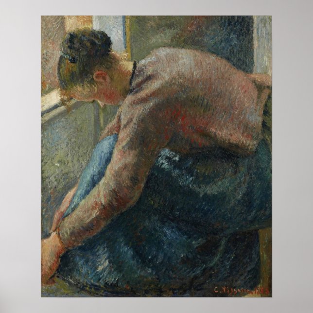 Poster Pissarro - Mulher Camponesa Colocada Nas Botas 188 (Frente)