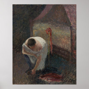 Poster Pissarro - Mulher Em Química Perto Da Cama 1896