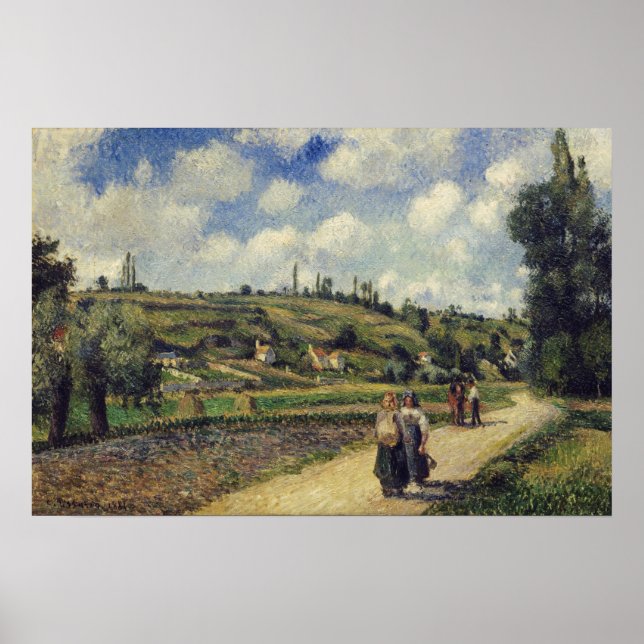 Poster Pissarro - Paisagem Perto De Pontoise Na Estrada A (Frente)