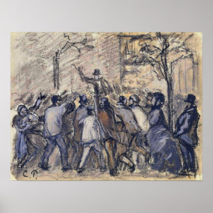 Poster Pissarro - Revolta Urbana Em Paris 1870