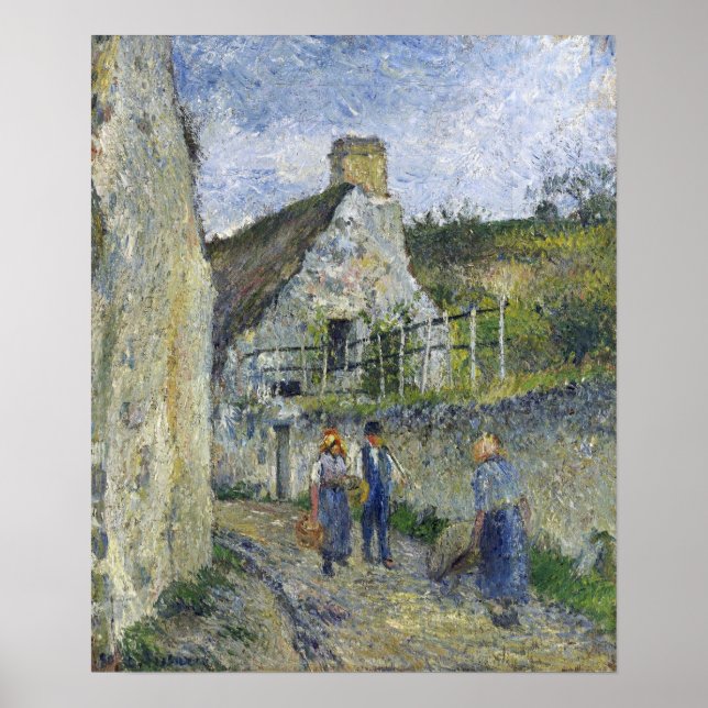 Poster Pissarro - Rua Pavimentada Em Valhermeil, Auvers (Frente)