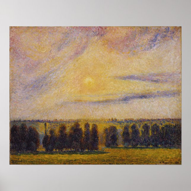Poster Pissarro - Sunset At Eragny (Frente)