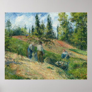 Poster Pissarro - The Harvest Pontoise 1880