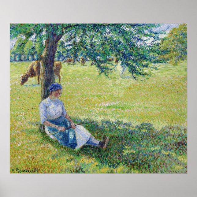 Poster Pissarro - Vaqueira Eragny 1887 (Frente)