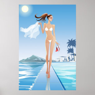 Poster Pista de decolagem da piscina