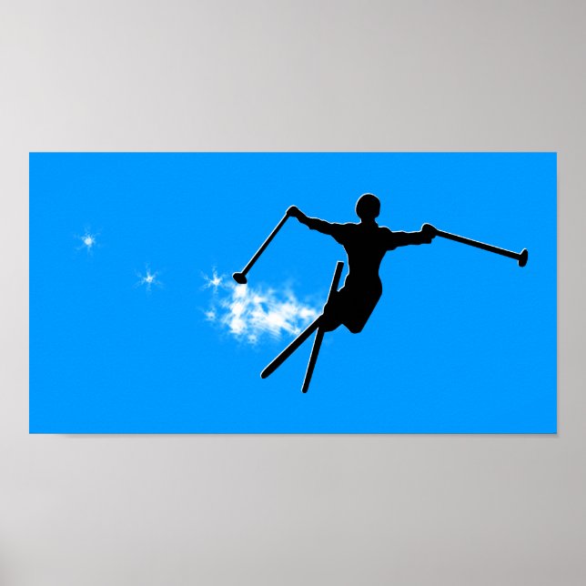 Pôster pista de esqui em pó (Frente)