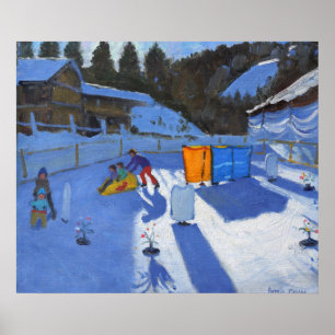 Pôster pista de gelo Clusaz das crianças 2014