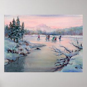 POSTER PISTA DE GELO E PISCÕES DE NEVE DE SHARON SHARPE