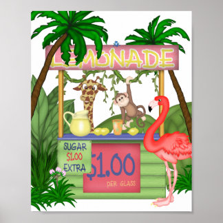 Poster Pista de Limonada de Animais Selvagens