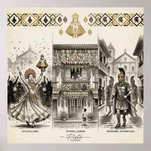 Poster Pista — Sinulog · Pahiyas · Moriones