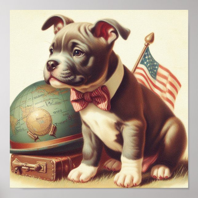 Poster Pit Bull Terrier Painting (Frente)