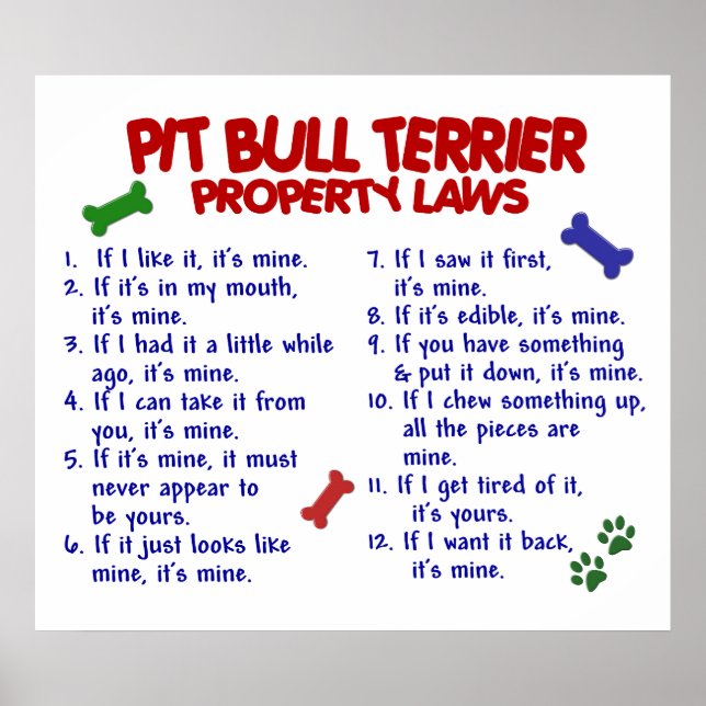 POSTER PIT BULL TERRIER PL2 (Frente)