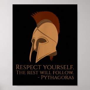 Poster Pitágoras Cita Filosofia Grega Antiga - Respeito