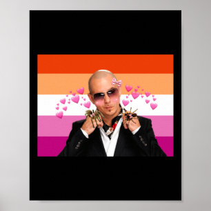 Poster Pitbull ama aranhas e também lésbicas adesivas