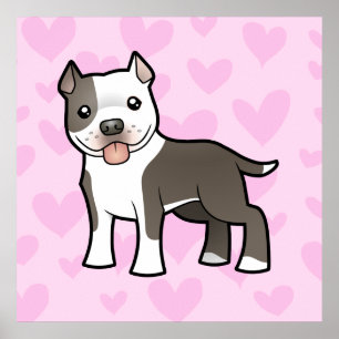 Poster Pitbull / American Staffordshire Terrier Love