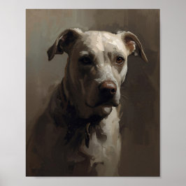 Poster Pitbull Artístico - Estilo Expressionista Abstrato