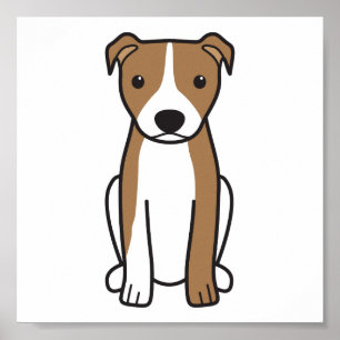 Poster Pitbull Terrier americano (orelhas naturais)